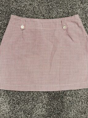 Free People Pink and White Gingham Mini Skirt